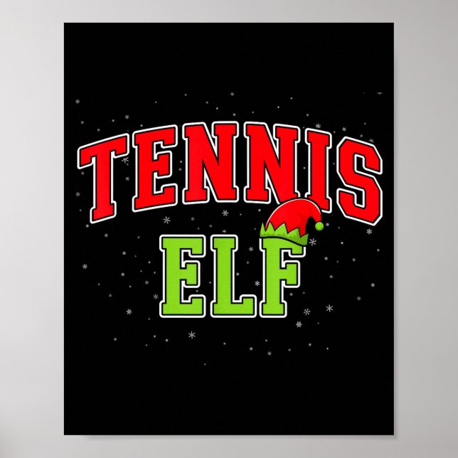 Tennis Elf Christmas Family Matching Group Xmas  Poster (Framsidan)