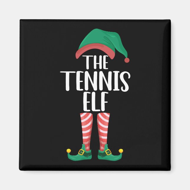 Tennis Elf Matching Family Group jul Magnet (Framsidan)