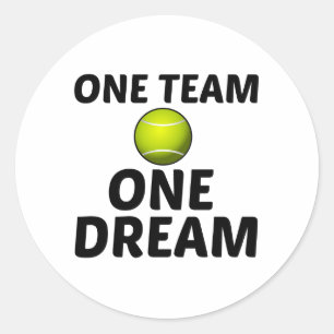 TENNIS EN TEAM EN DREAM-ROLIGT RUNT KLISTERMÄRKE