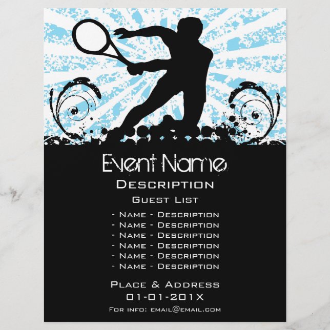 Tennis Event Promotion Reklamblad (Framsidan)