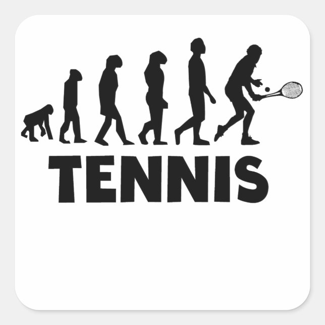 Tennis Evolution Fyrkantigt Klistermärke (Framsida)