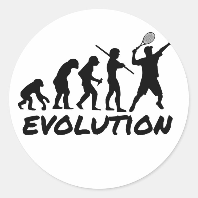 Tennis Evolution Runt Klistermärke (Framsida)