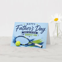 Tennis fadersdagskort för pappa blå akvarell