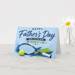 Tennis fadersdagskort för pappa blå akvarell kort