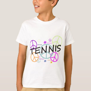 Tennis färgad fredssymboler tee