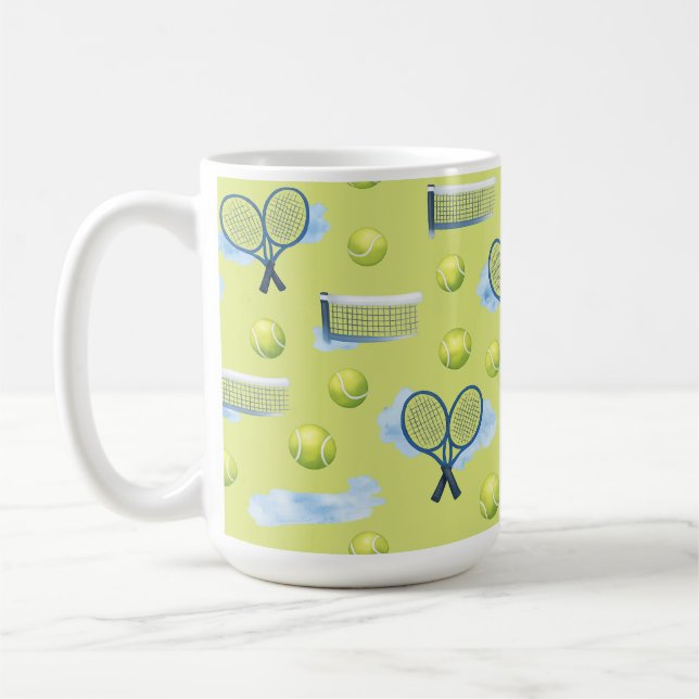 Tennis Fars Dag Blå Akvarell  Kaffemugg (Vänster)