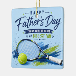 Tennis Fars Dag för Pappa Blå Akvarell Julgransprydnad Keramik