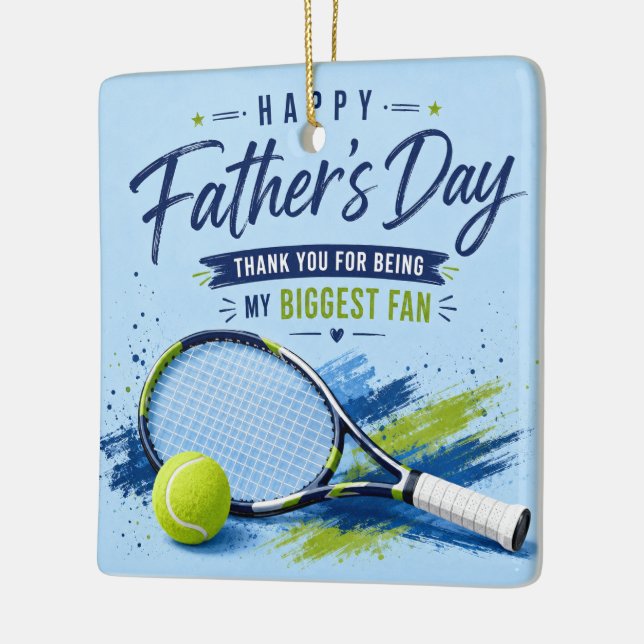 Tennis Fars Dag för Pappa Blå Akvarell  Julgransprydnad Keramik (Vänster)