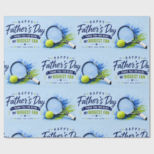 Tennis Fars Dag för Pappa Blå Akvarell Presentpapper