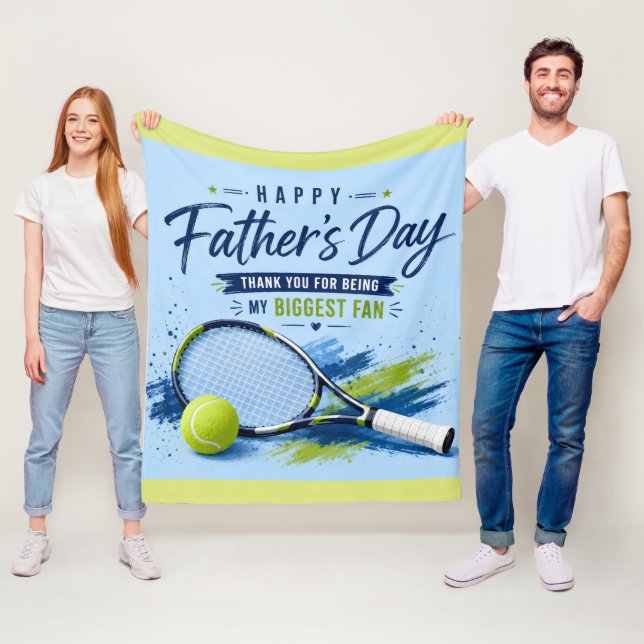 Tennis Fars dag för Pappa  Fleecefilt (På plats)