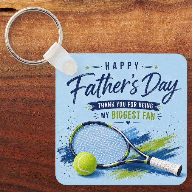 Tennis Fars Dag för Pappa Racket och Boll Nyckelring (Framsida)