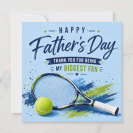 Tennis Fars dag-kort till Pappa Blå Akvarell Julkort