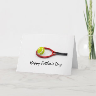 Tennis Fars dag med boll och racket på vitt Kort