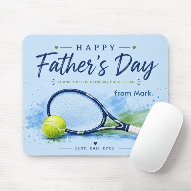 Tennis Fars Dag med racket och boll för Pappa Musmatta (Med mus)