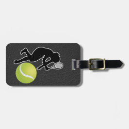 Tennis - Female Player and Ball Personalize Bagagebricka