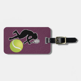 Tennis - Female Player and Ball Personalize Bagagebricka