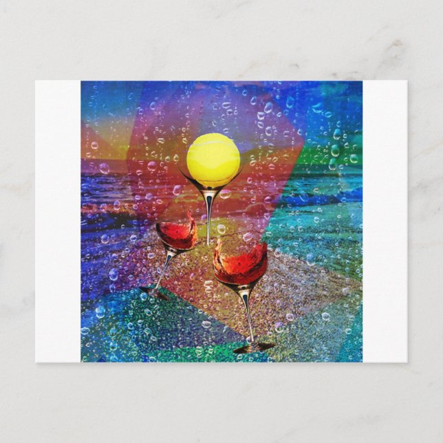 Tennis firar i fullt färg vykort (Framsida)