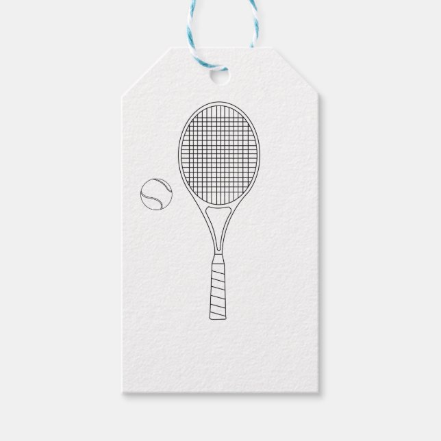 Tennis Fladdermus & Boll Gift Märkre Presentetikett (Framsidan)