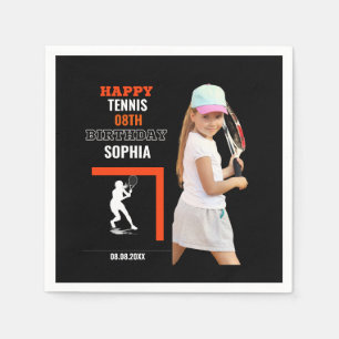 Tennis födelsedag, tennis flickspelare pappersservett