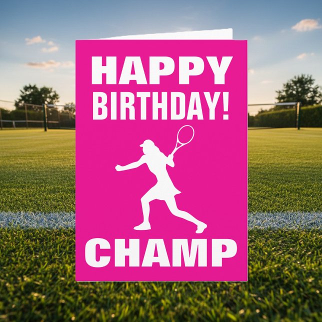 Tennis födelsedags kort för kvinnor och flickor (tennis birthday card)
