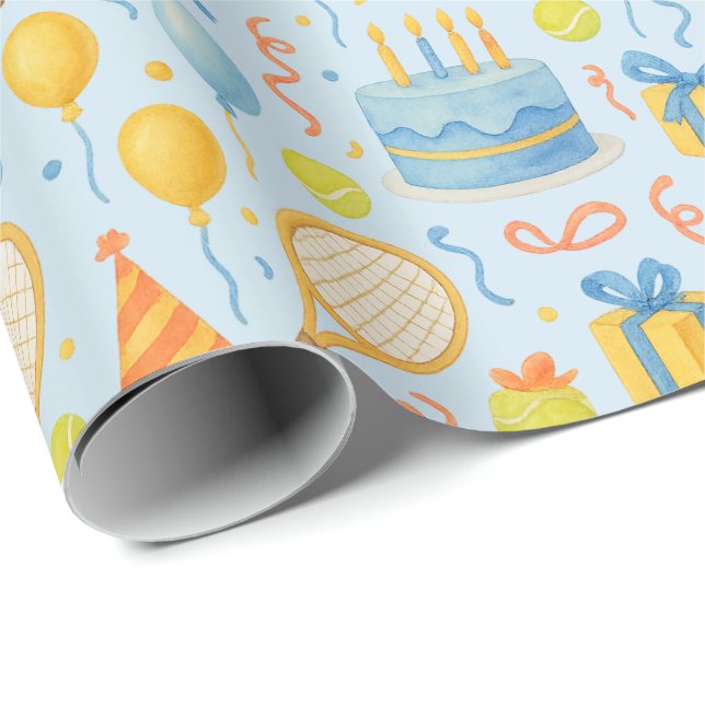 Tennis Födelsedagsfest för Tennis Player Papper Presentpapper (Rullad Hörn)