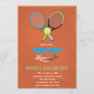 Tennis födelsedagsfest inbjudan