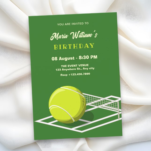 Tennis födelsedagsfest inbjudningar (Skapare uppladdad)