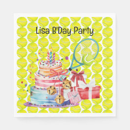 Tennis-Födelsedagsfest med Racket Boll och kummel Pappersservett