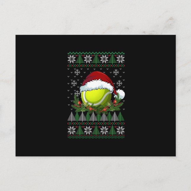 Tennis Fula jul Santa mössa Familj Pyjamas Xma Meddelande Vykort (Framsida)