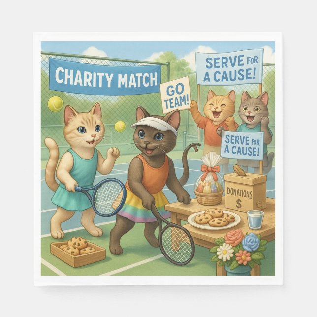 Tennis Fund Raiser for Cat Lovers Pappersservett (Framsidan)