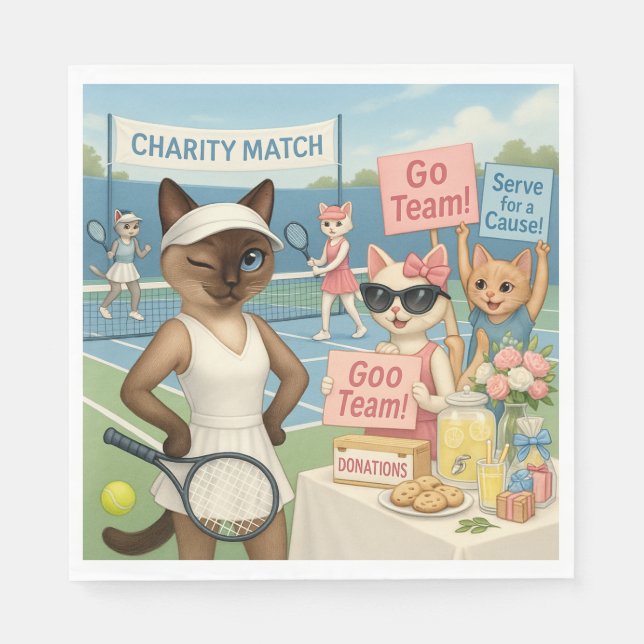 Tennis Fund Raiser for Cat Lovers Pappersservett (Framsidan)