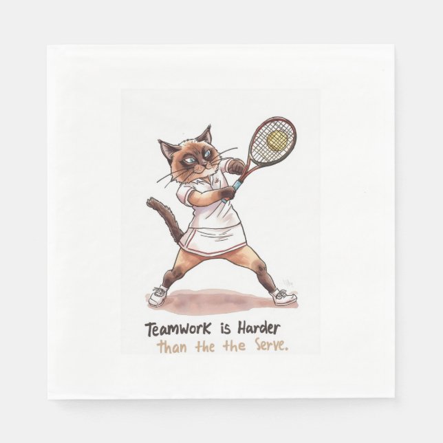 Tennis Funny Sayed for Cat Lovers Pappersservett (Framsidan)