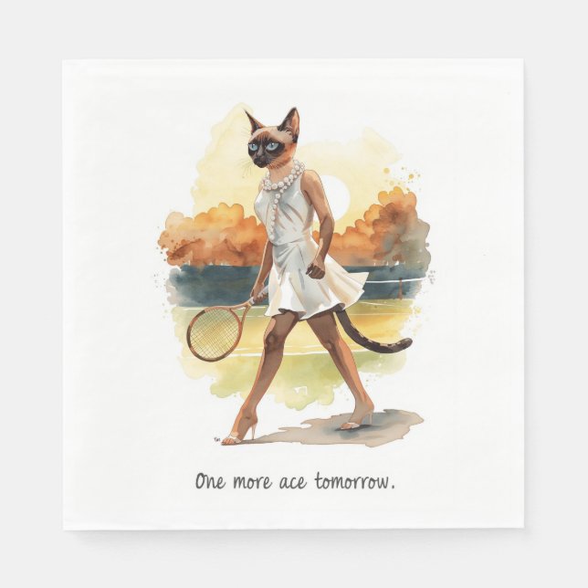 Tennis Funny Sayed for Cat Lovers Pappersservett (Framsidan)