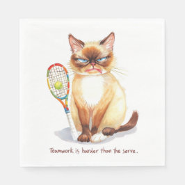 Tennis Funny Sayed for Cat Lovers Pappersservett