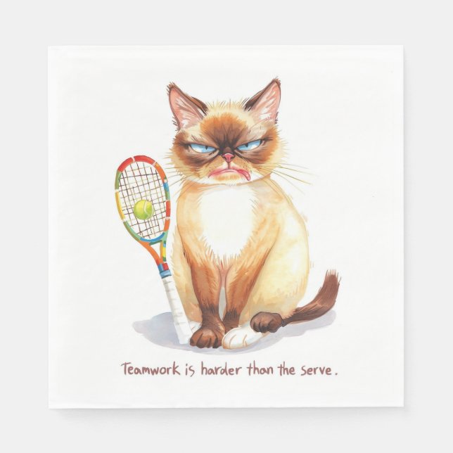 Tennis Funny Sayed for Cat Lovers Pappersservett (Framsidan)