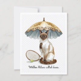 Tennis Funny Sayed for Cat Lovers Vykort