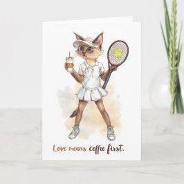 Tennis Funny Slay for cat Lovers-kaffe först Kort