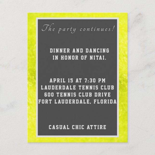 Tennis Fuzzies-skåp Tilläggskort (Framsida)