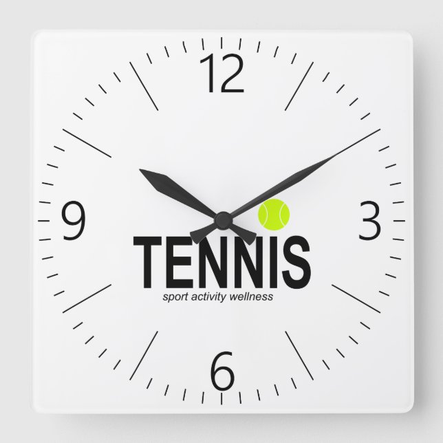 Tennis Fyrkantig Klocka (Framsida)