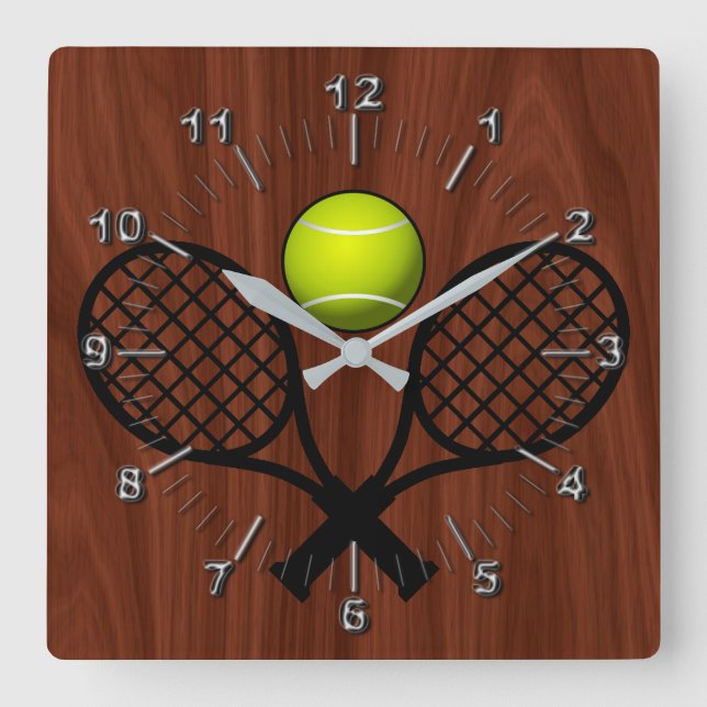 Tennis Fyrkantig Klocka (Framsida)