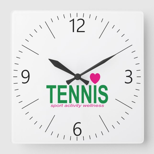 Tennis Fyrkantig Klocka (Framsida)