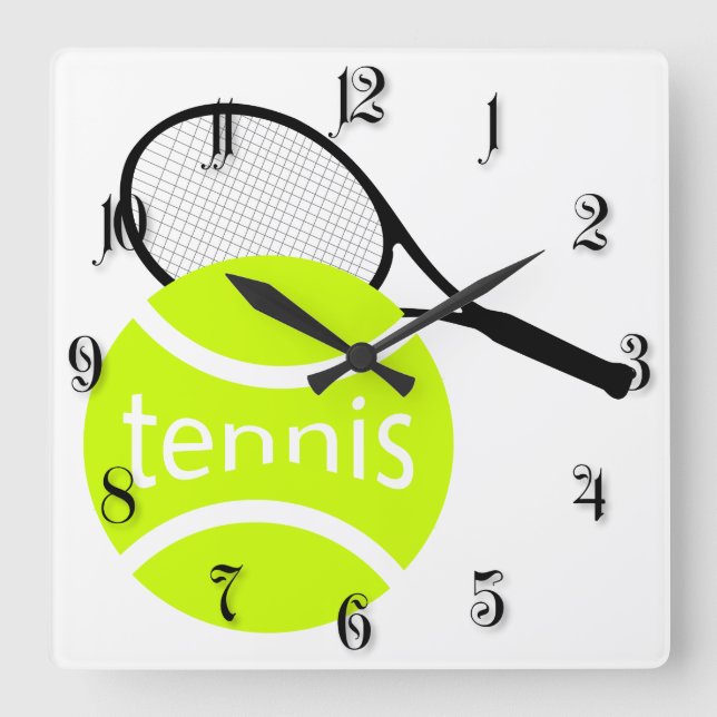 Tennis Fyrkantig Klocka (Framsida)
