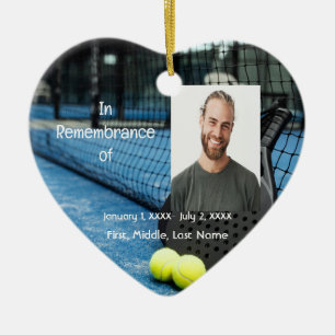 Tennis Game Racket Boll på miniteckenkort Julgransprydnad Keramik