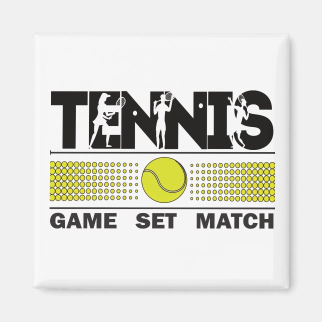 Tennis Game Set Match Magnet (Framsidan)