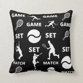Tennis Game Set Match Players Bollar Sports Mönste Kudde