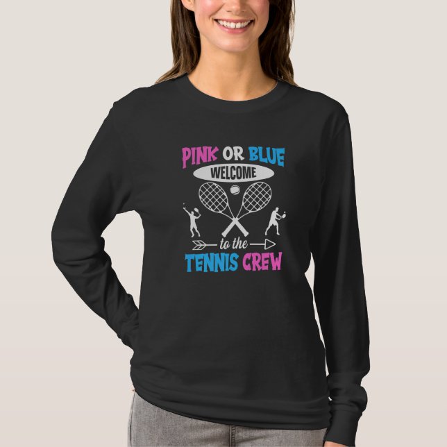Tennis Gender Reveal for a Tennis  Family T Shirt (Framsida)