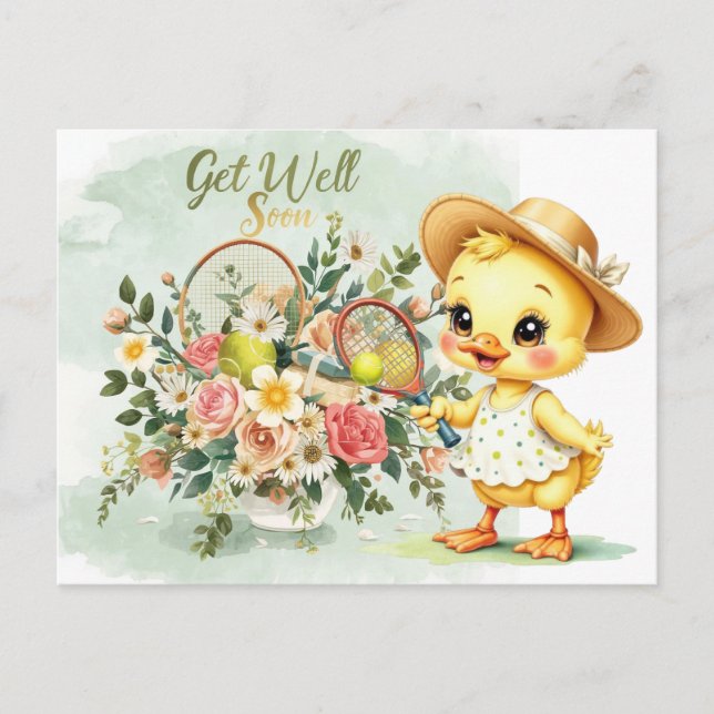 TENNIS Get well soon for Duck Lover  Vykort (Framsida)