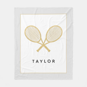 Tennis Gift Chic Guld och Black Anpassningsbar Fleecefilt