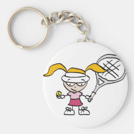 Tennis Gifts & Cards med söt tecknad tjej Nyckelring