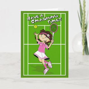 Tennis Girl Birthday Card Kort